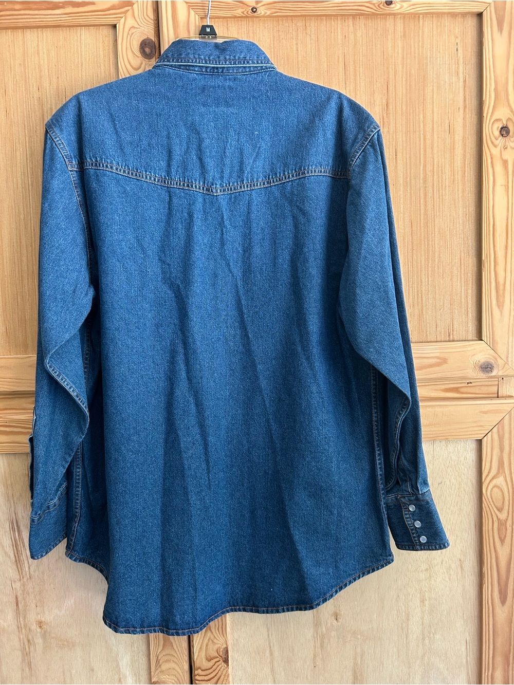 Men’s Plains Western Wear Classic Denim Vintage Inspired Button-Down Shirt Sz L - Picture 3 of 4